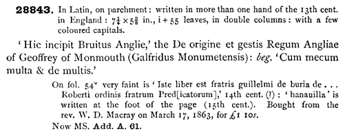 Entry for Bodleian MS. Add. A. 61 in Madan et al.
    1895-1953